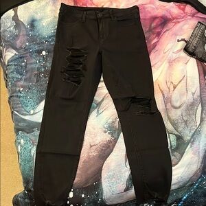 american eagle Black Distressed Women's Jeans